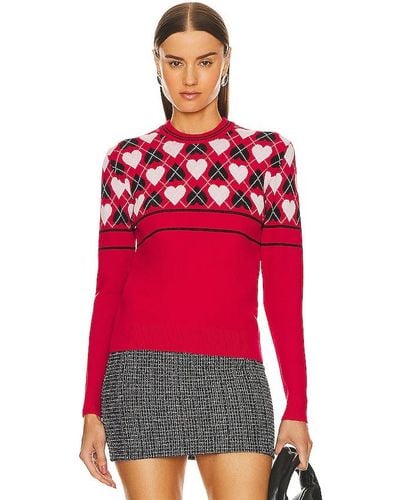 MSGM Active Hearts Jumper - Red