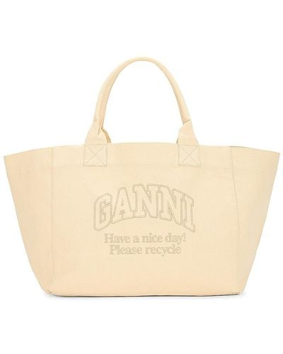 Ganni Shopper トート - ナチュラル
