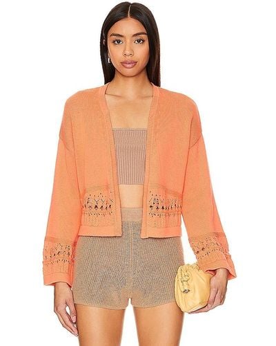 525 Meghan Crochet Cardi - Orange