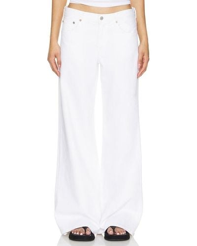 Agolde Clara Low Rise Baggy Flare - White