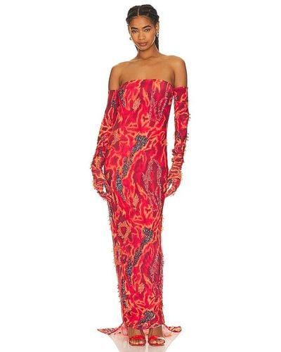 Onalaja Zusi Isi Off The Shoulder Gown - Red