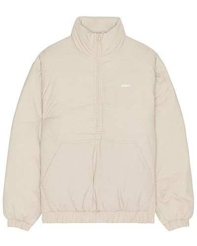 Obey Studio Mock Neck Anorak - Neutre