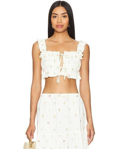WeWoreWhat Double Tie Top - White