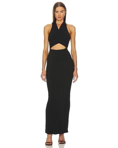h:ours Odette Hoodie Maxi Dress - Black