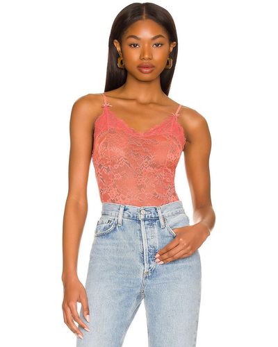 Free People One Touch Bodysuit - Red
