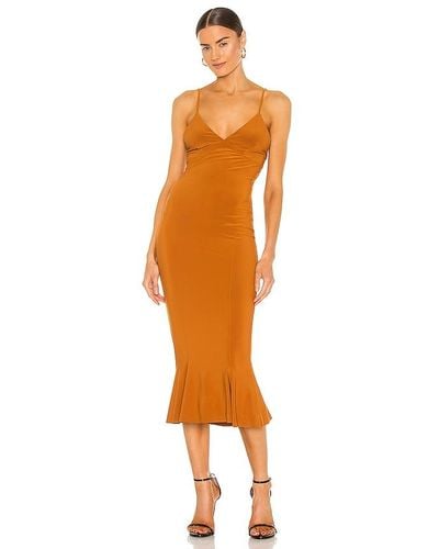 Norma Kamali X Revolve Slip Fishtail Dress - Orange
