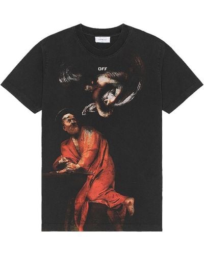 Off-White c/o Virgil Abloh Off- プリントtシャツ - ブラック