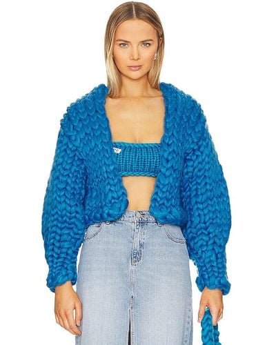 Hope Macaulay Block Colossal Knit Jacket - Blue