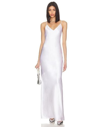 L'Agence Serita Maxi Bias Dress - White