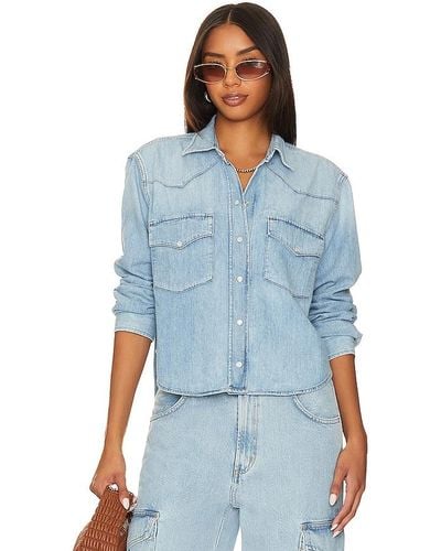 Citizens of Humanity CROPPED SHIRT WESTERN - Blau