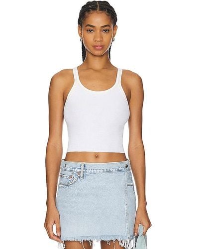 RE/DONE Cropped Ribbed Tank - Weiß