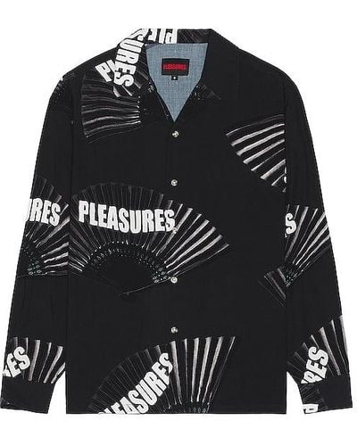 Pleasures Fans Long Sleeve Button Down Shirt - Black