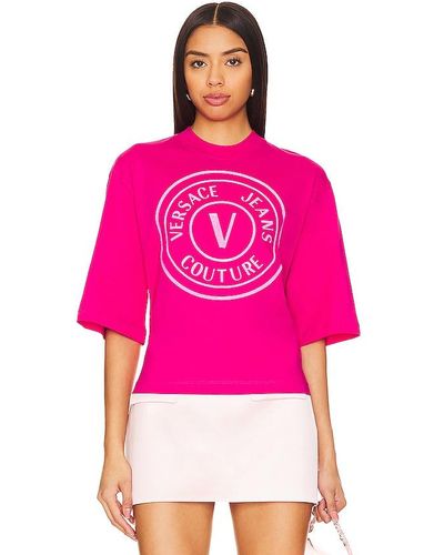 Versace T-SHIRT MIT SIEBDRUCK - Pink