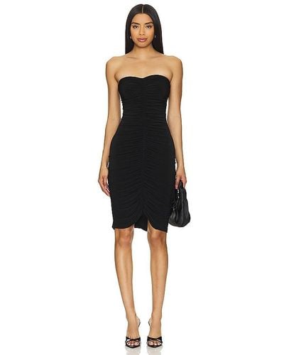 Norma Kamali Strapless Shirred Front Dress To Knee - Black