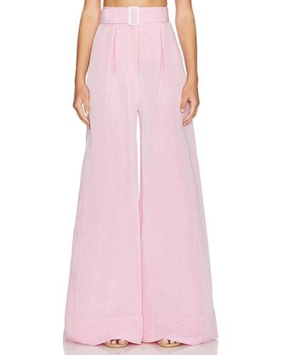 Matthew Bruch Wide Leg Pleated Pant - Pink
