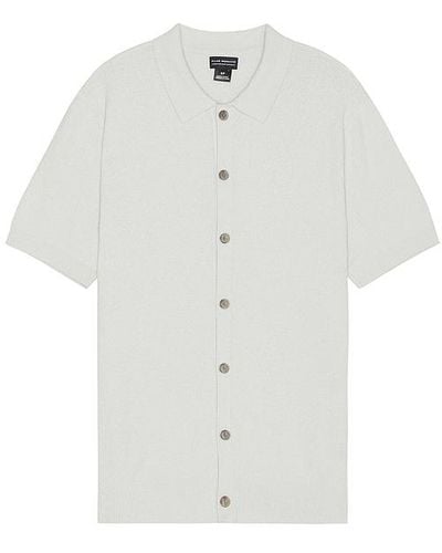 Club Monaco Short Sleeve Micro Boucle Shirt - White