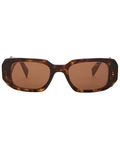 Prada Oval Frame Sunglasses - Brown