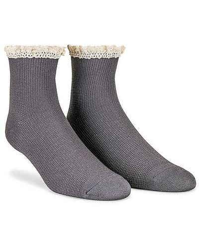 Free People Beloved Waffle Knit Ankle Sock - Grey