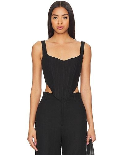 Bardot Linen Corset - Black