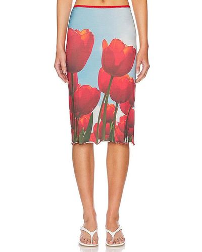 Tyler McGillivary Tulip Fields Skirt - Red