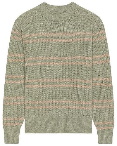 Nudie Jeans Gurra Striped Sweater - Green