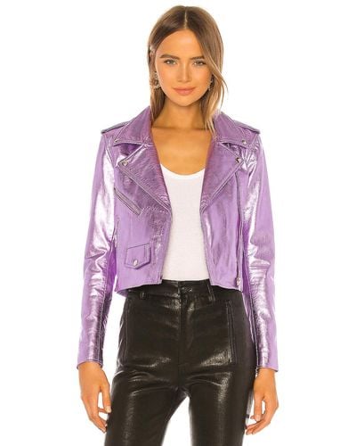 Urban Outfitters Metallic Mercy Crop Jacket - Purple