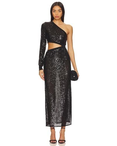 AllSaints Daisy Topaz Sequin-embellished Cut-out Stretch-woven Maxi Dres - Black
