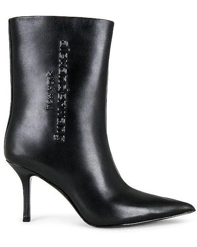 Alexander Wang Delphine 85 Ankle Boot With Silicone Logo - Black