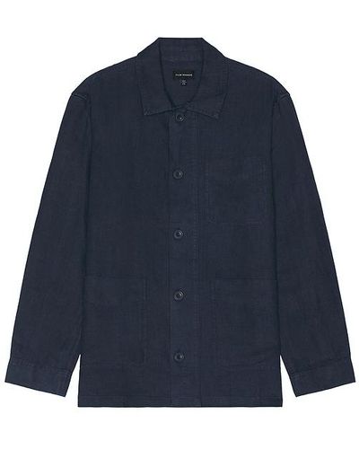 Club Monaco Linen Shirt Jacket - Blue