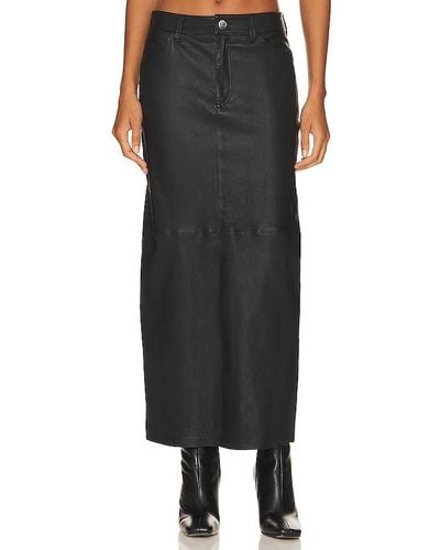 SPRWMN Leather Long Skirt - Black
