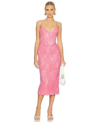 Bardot Hadley Midi Lace Dress - Pink