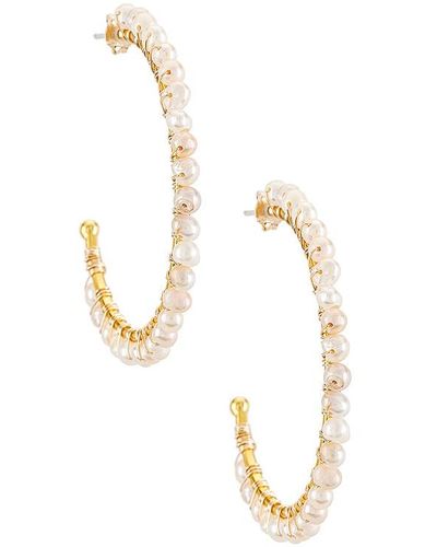 Mercedes Salazar Pendientes perlas de amor - Metálico