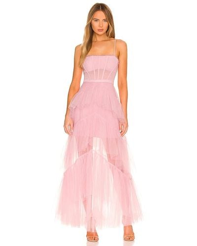 BCBGMAXAZRIA Corset Tulle Gown - Pink