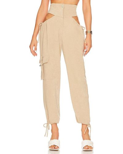 h:ours Suki Cutout Jogger - Natural