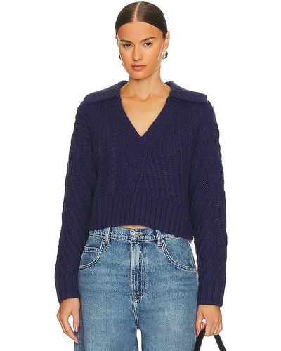 Song of Style Galiena Cable Sweater - Blue