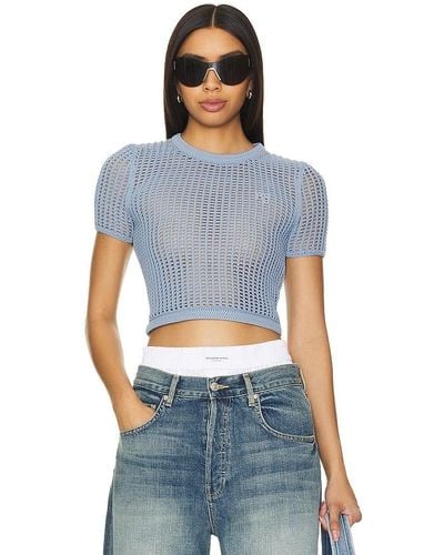 Alexander Wang VERKÜRZTES TOP - Blau