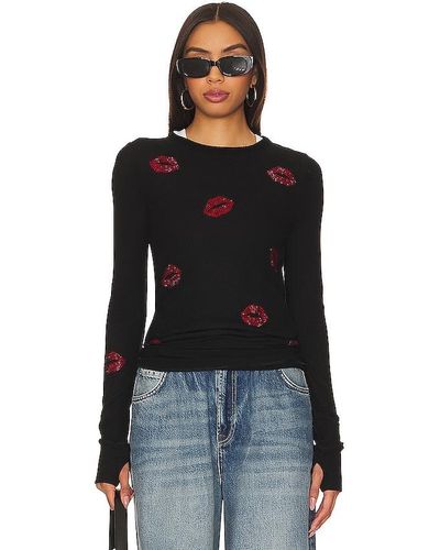 Lauren Moshi Mckinley Thermal Tee - Black