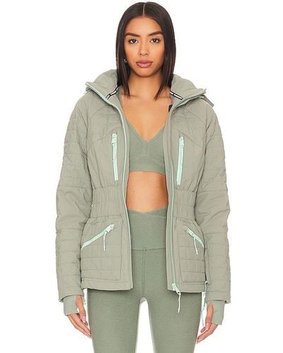 Free People X Fp Movement All Prepped Ski Jacket In Greyed Olive - Green