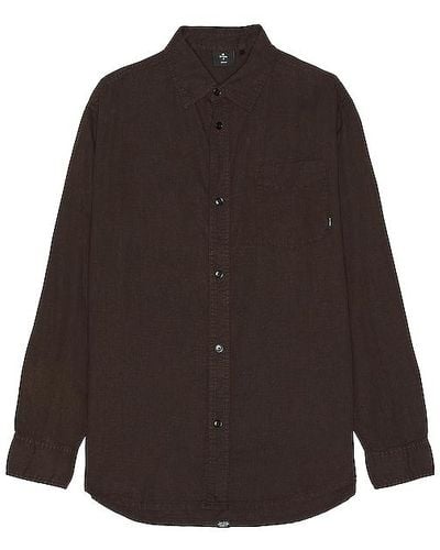 Thrills Hemp Minimal Oversize Long Sleeve Shirt - Brown
