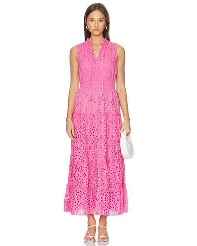 1.STATE Mock Neck Maxi Dress - Pink