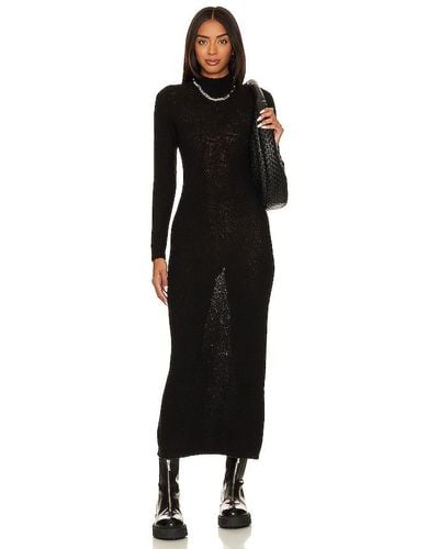 LNA Tye Semi Sheer Sweater Dress - Black