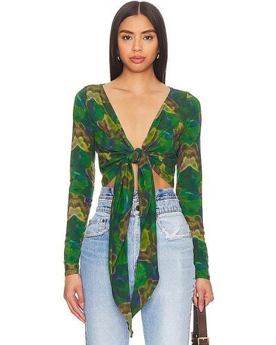 RE/DONE X Pam Anderson Wrap Tie Top - Green