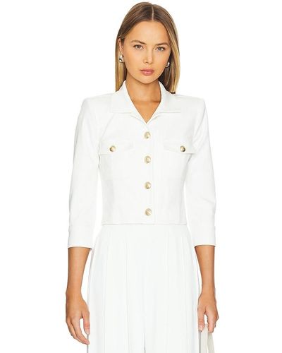 L'Agence Kumi Cropped Fitted Jacket - White