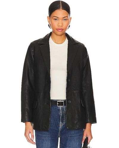 AllSaints Corrina leather blazer - Negro