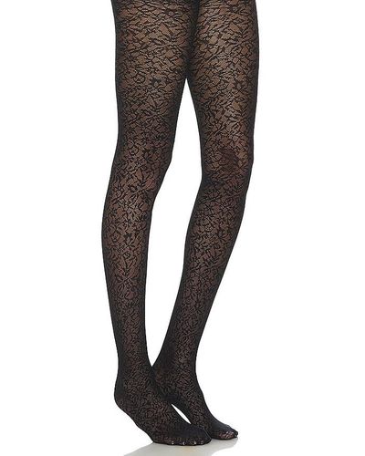 Wolford TIGHTS FLORAL JACQUARD - Schwarz