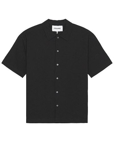 FRAME Waffle Textured Shirt - Black