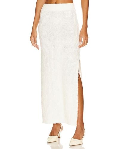 525 Gwen Boucle Maxi Skirt - White