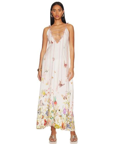 MY BEACHY SIDE Lace Up Maxi Dress - Natural