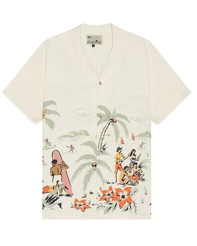 Bather Trippin' Beach Camp Shirt - White