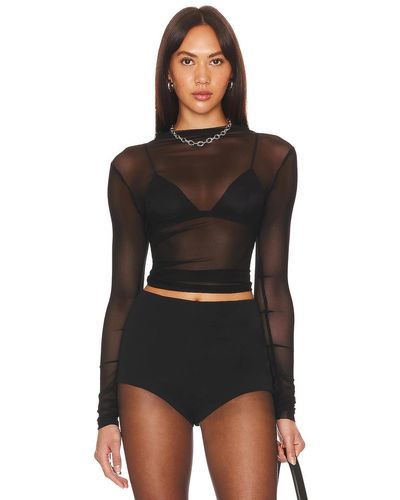 superdown Eliza Sheer Mesh トップ - ブラック